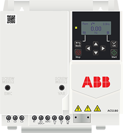 Front view of ABB ACS180 frame size R3