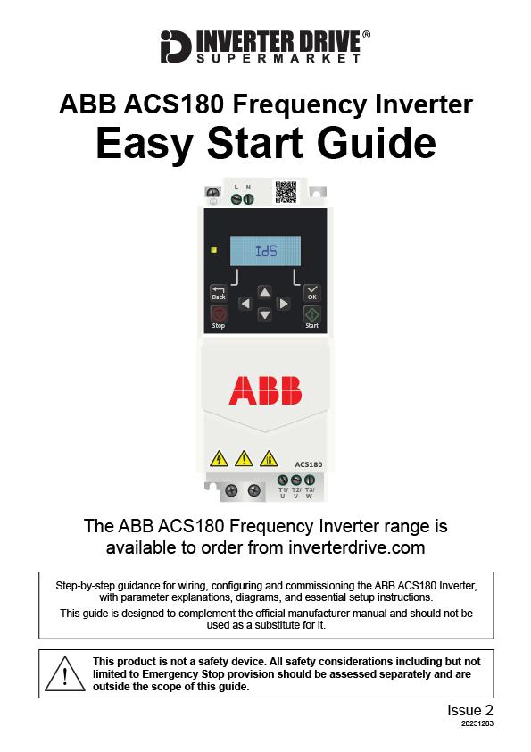 ABB ACS180 Easy Start Guide front page