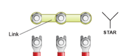 Star (Y) connection diagram for AC induction motor
