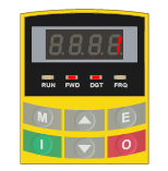 AC10 keypad showing parameter value 1
