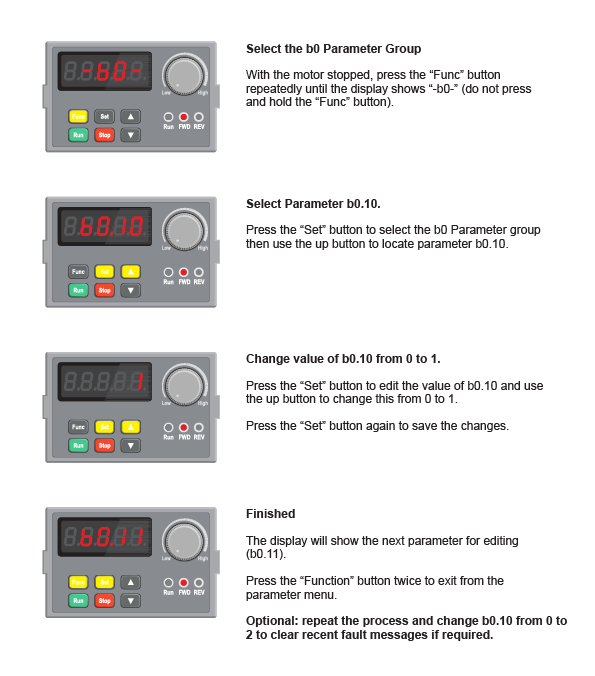 How to reset EFC5610 to factory default values